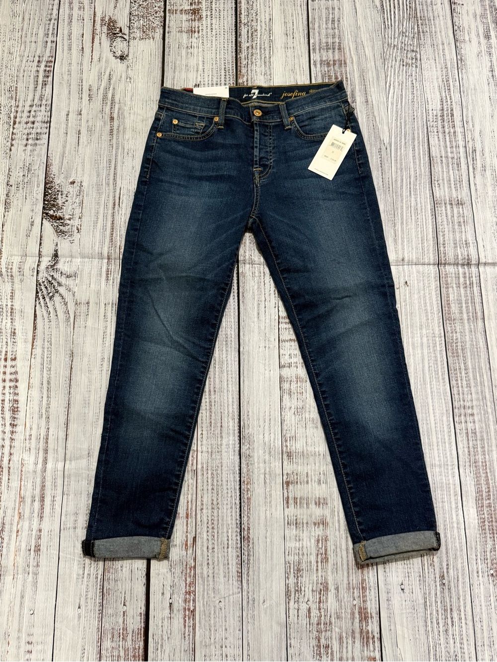NWT 7 For All Mankind Josefina Skinny Boyfriend Jeans 25 MDML AU0086912A Stretch